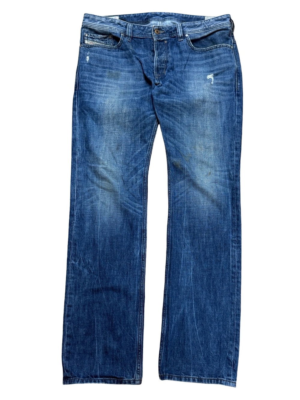Mens Y2K Diesel Industries Safado Dark Wash Slim Straight Blue Jeans Size 33x32